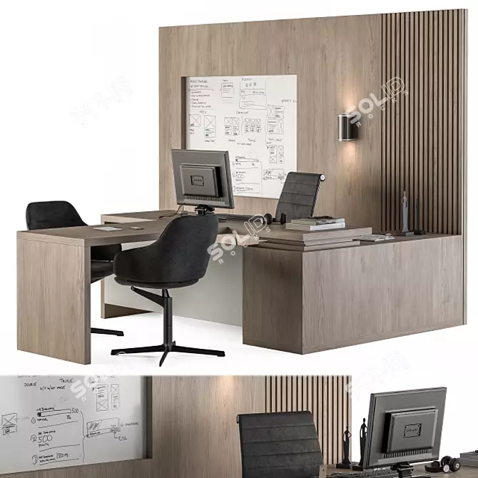 Whiteboard 38 - Manager's Office Furniture 3D model image 1