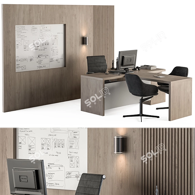 Whiteboard 38 - Manager's Office Furniture 3D model image 2