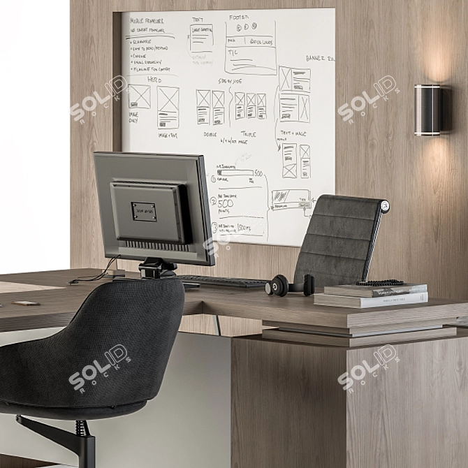 Whiteboard 38 - Manager's Office Furniture 3D model image 3