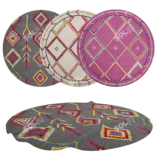 Title: Round Rugs Set - Versatile 3D Models 3D model image 1