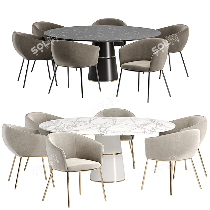 Zara Dining Set: Elegant and Functional 3D model image 1