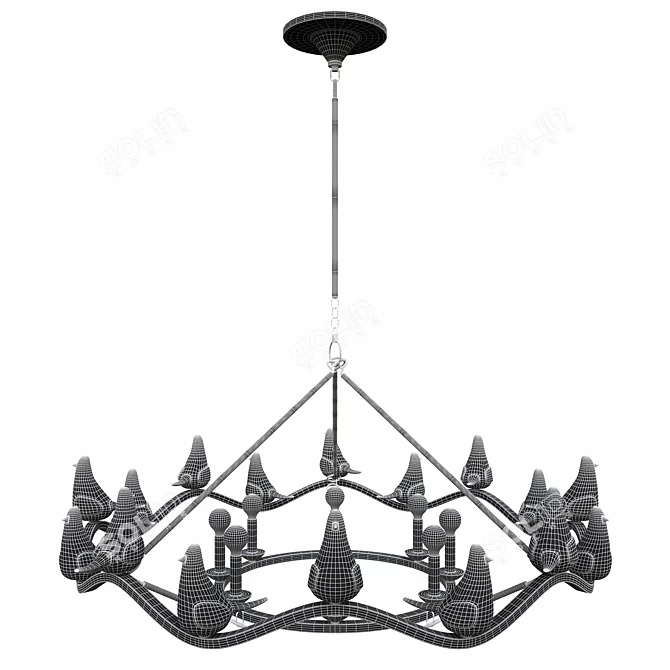 Arteriors Dove Gold Chandelier 3D model image 3
