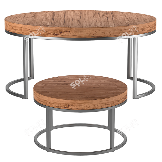 Antique Inspired Malcolm Nesting Coffee Tables 3D model image 1