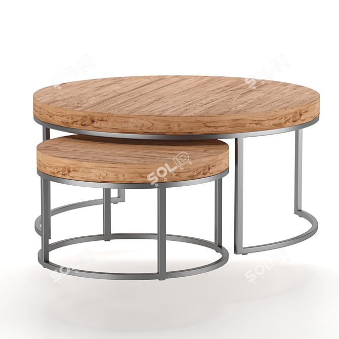 Antique Inspired Malcolm Nesting Coffee Tables 3D model image 3