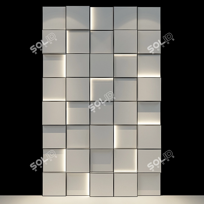 Modern Wood Wall Panel 63 3D model image 2