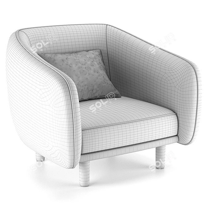 Ergo-Corner Chair: Modern, Comfortable, Versatile 3D model image 4