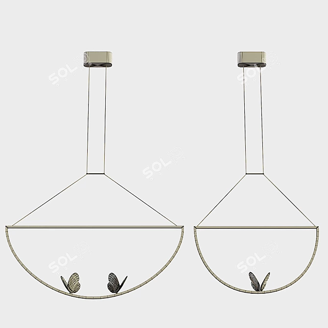 Babetta Duo Glass Pendant: Elegant Illumination 3D model image 4