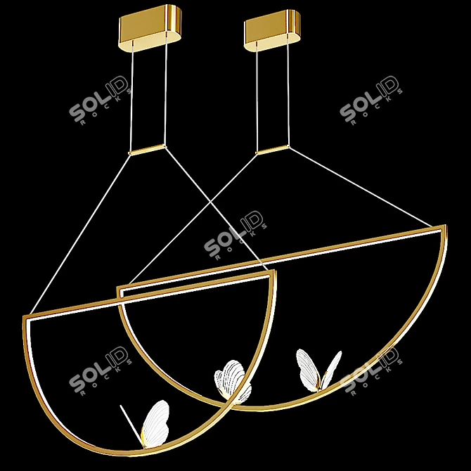 Babetta Duo Glass Pendant: Elegant Illumination 3D model image 5