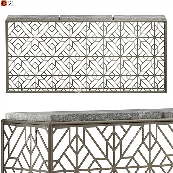 Elegant Angeline Hooker Console 3D model image 1