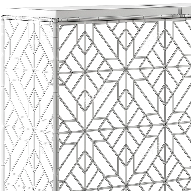 Elegant Angeline Hooker Console 3D model image 4