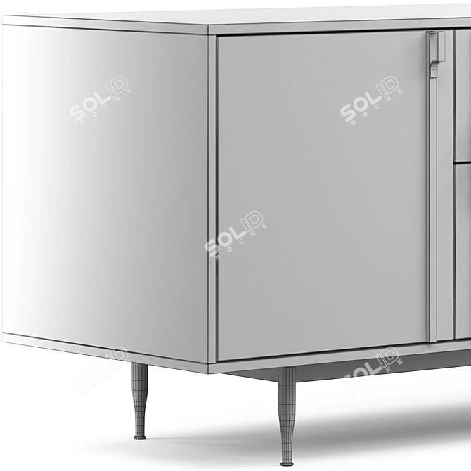 Elegant Wormy Maple Console 3D model image 3