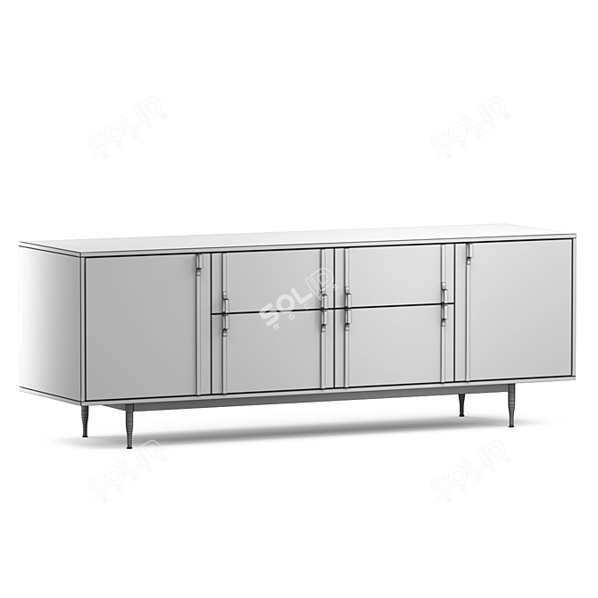 Elegant Wormy Maple Console 3D model image 4