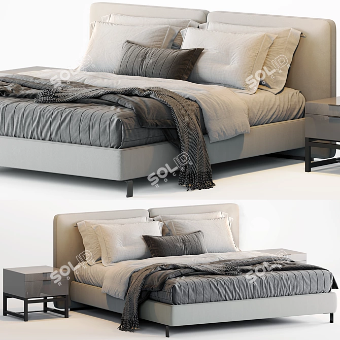 Contemporary Minotti Tatlin Bed 3D model image 1