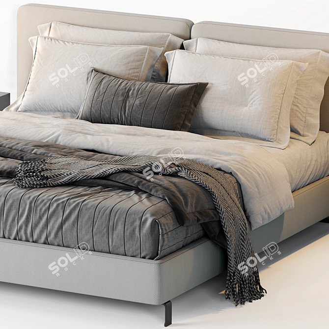 Contemporary Minotti Tatlin Bed 3D model image 2