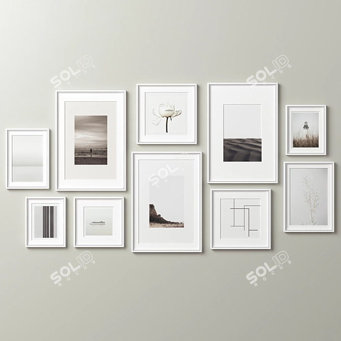 Eclectic Collection of 10 Picture Frames 3D model image 3