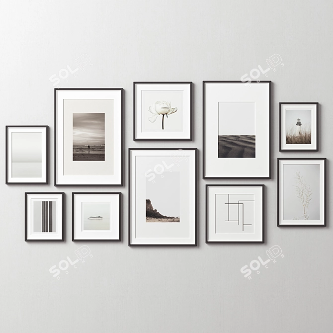 Eclectic Collection of 10 Picture Frames 3D model image 8