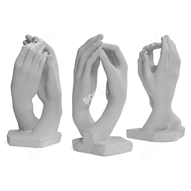 Eternal Grasp: Rodin Hands Sculpture 3D model image 6