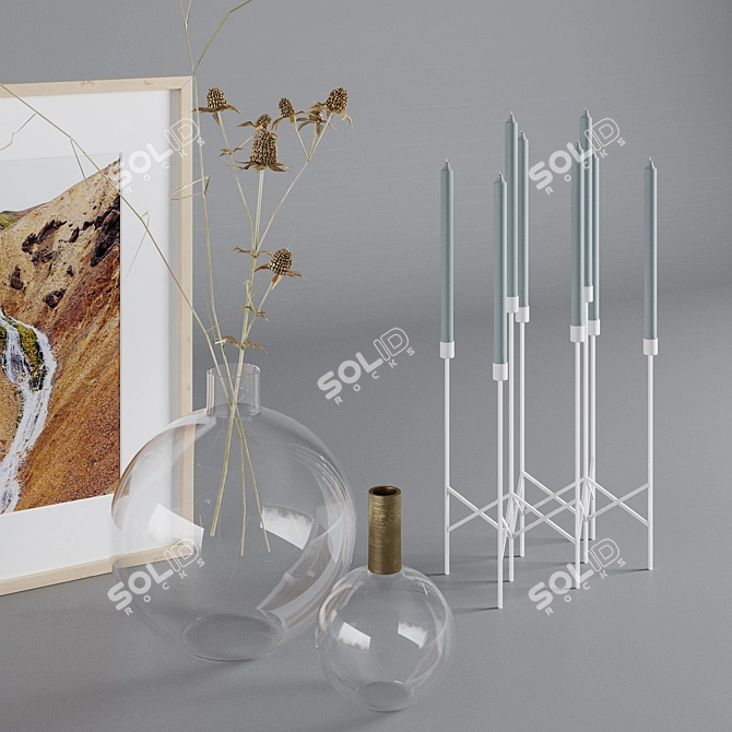 CB2 Deco Set: Vases, Sculptures, Candleholder 3D model image 3