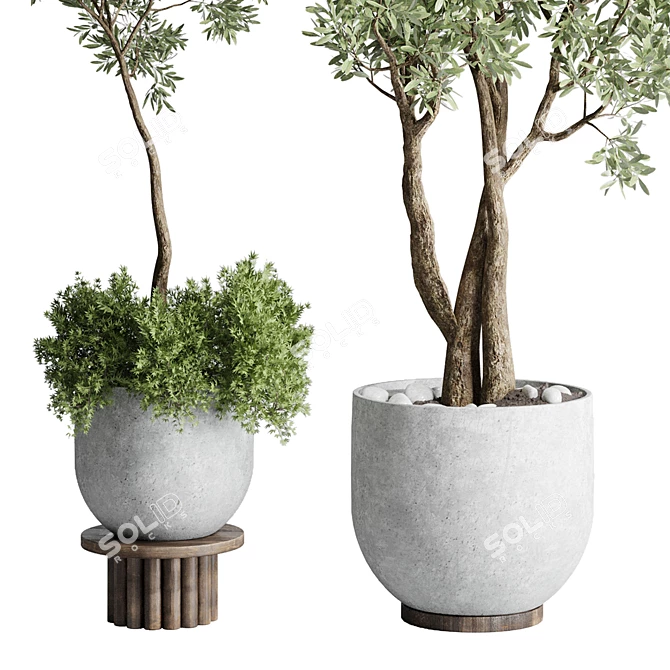 52 Concrete Dirt Vase Pot Collection 3D model image 2