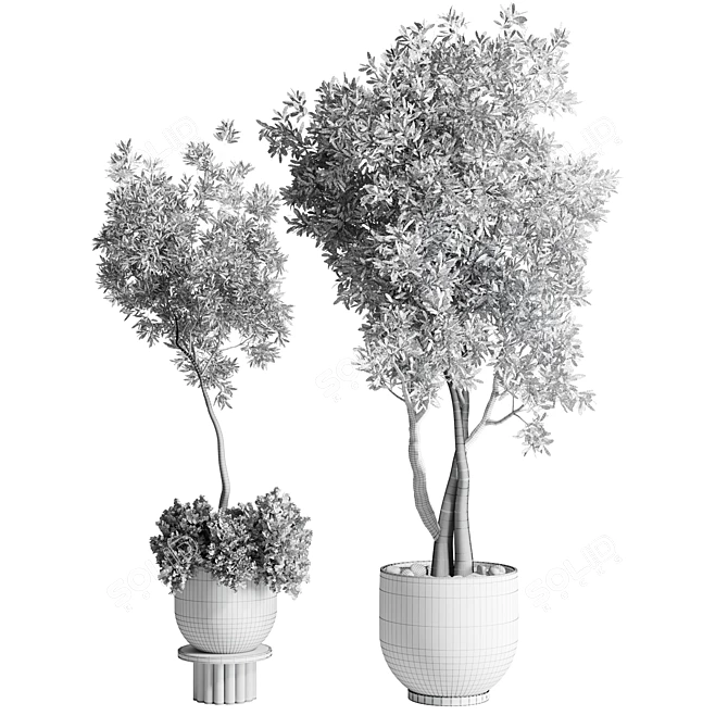 52 Concrete Dirt Vase Pot Collection 3D model image 5