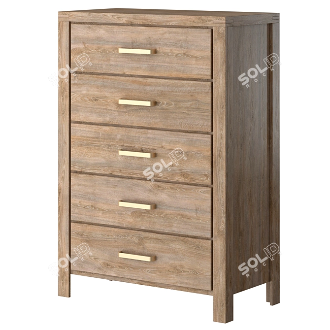 Slim 5-Drawer Ambrosh Chest 3D model image 1