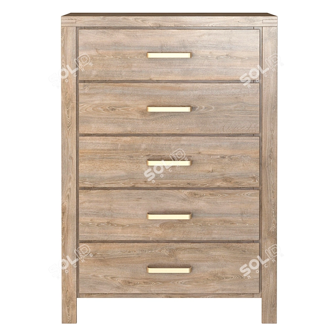 Slim 5-Drawer Ambrosh Chest 3D model image 2