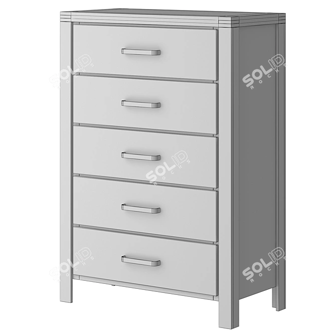 Slim 5-Drawer Ambrosh Chest 3D model image 3