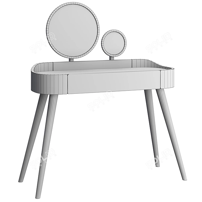 Odie Dressing Table: Dark Stain Oak 3D model image 2