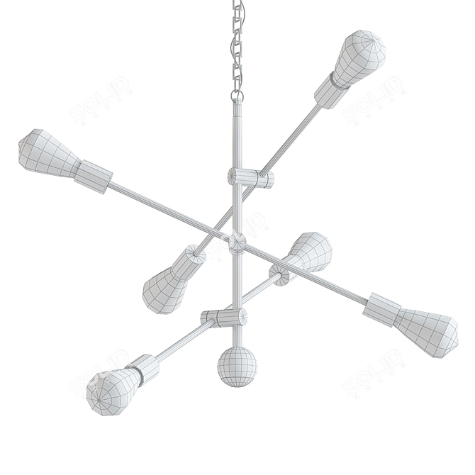 Modern Waycross 6-Light Chandelier 3D model image 2