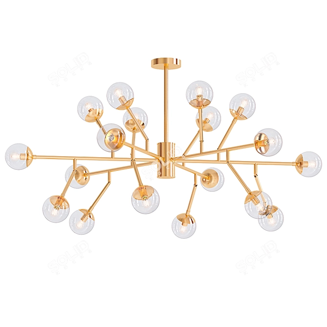 Schwerin 18-Light Modern Linear Chandelier 3D model image 1