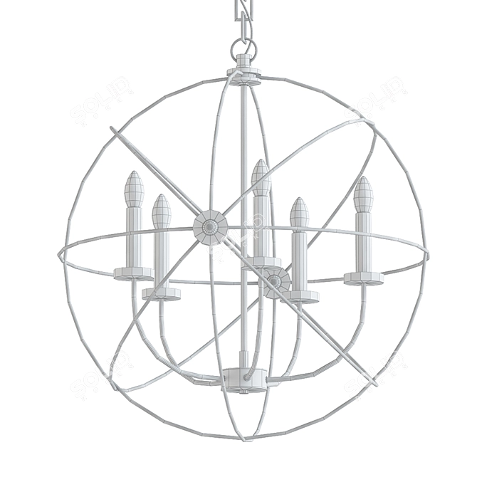 Modern Sphere Chandelier Waldron 3D model image 2