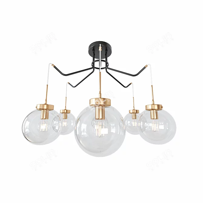 Elegant Illuminated Chandelier 3D model image 1