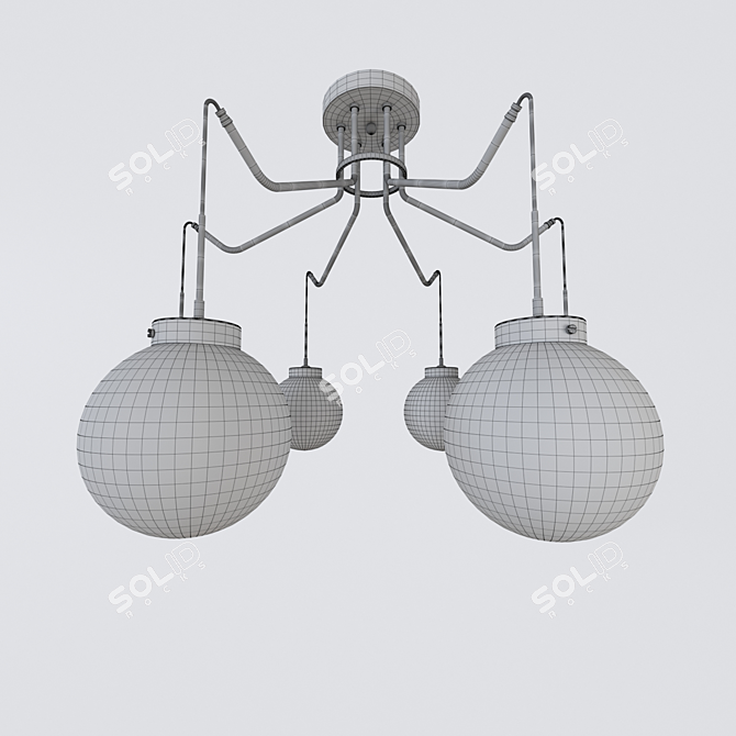 Elegant Illuminated Chandelier 3D model image 4