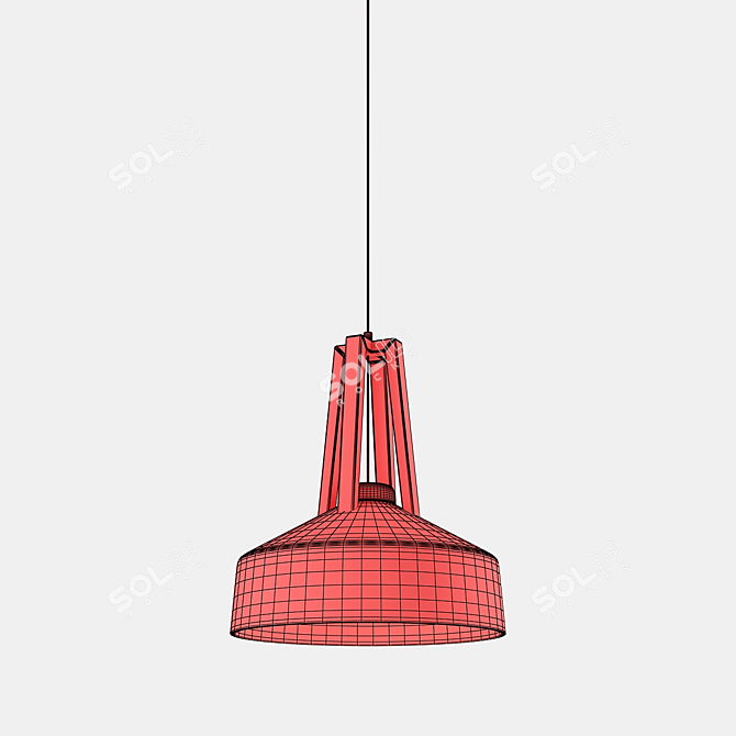 Sleek Drop Lamp: White_Black 3D model image 3