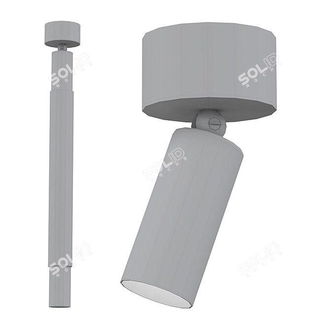 Sleek Cylinder Pendant Light 3D model image 2