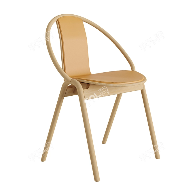 Elegant TON Dining Chair 3D model image 4