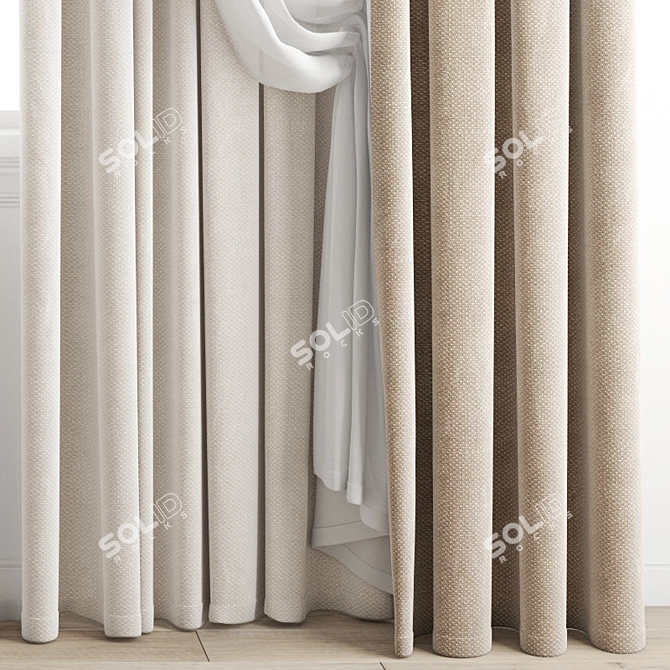 Polygonal Curtains: High Quality 3D Model 3D model image 3