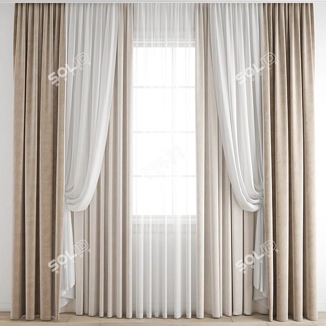 Polygonal Curtains: High Quality 3D Model 3D model image 5