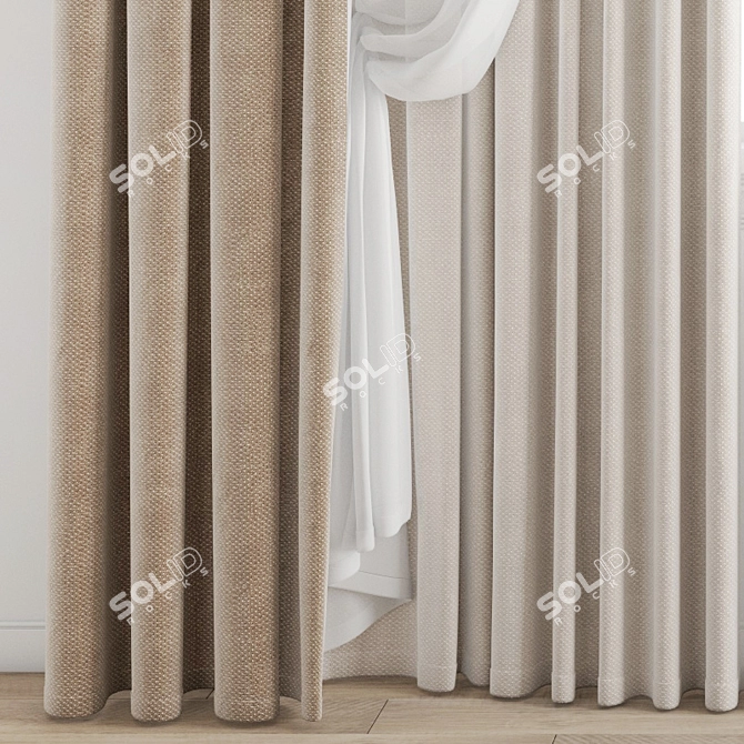 Polygonal Curtains: High Quality 3D Model 3D model image 6