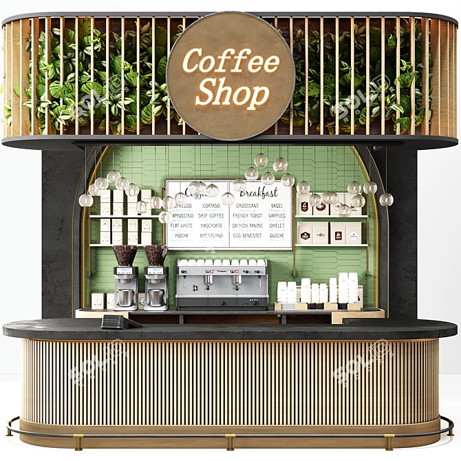 Cafe Fusion Stand 3D model image 1