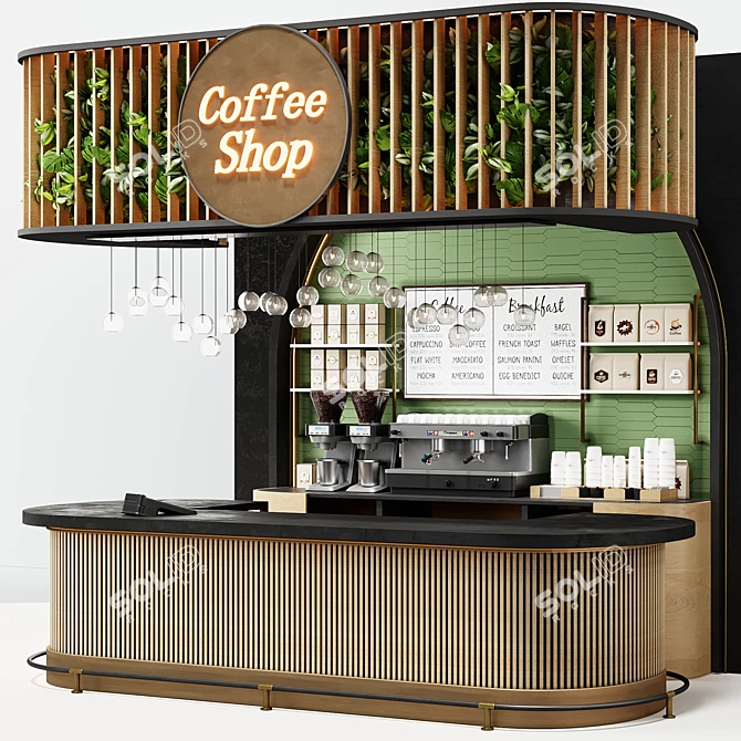 Cafe Fusion Stand 3D model image 2