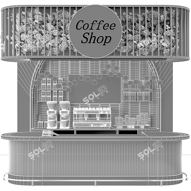 Cafe Fusion Stand 3D model image 4