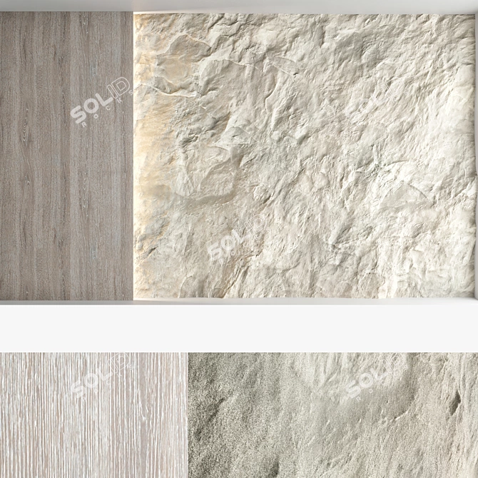 Decorative Stone Wall Panel Set 3D model image 3