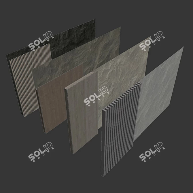 Decorative Stone Wall Panel Set 3D model image 6