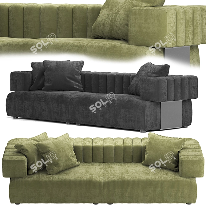 Luxury Comfort: Fendi Truman Sofa 3D model image 1