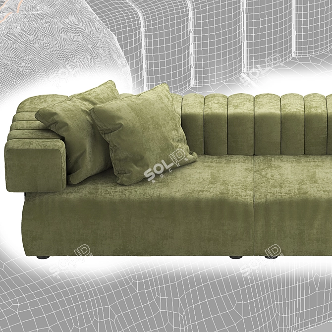 Luxury Comfort: Fendi Truman Sofa 3D model image 2