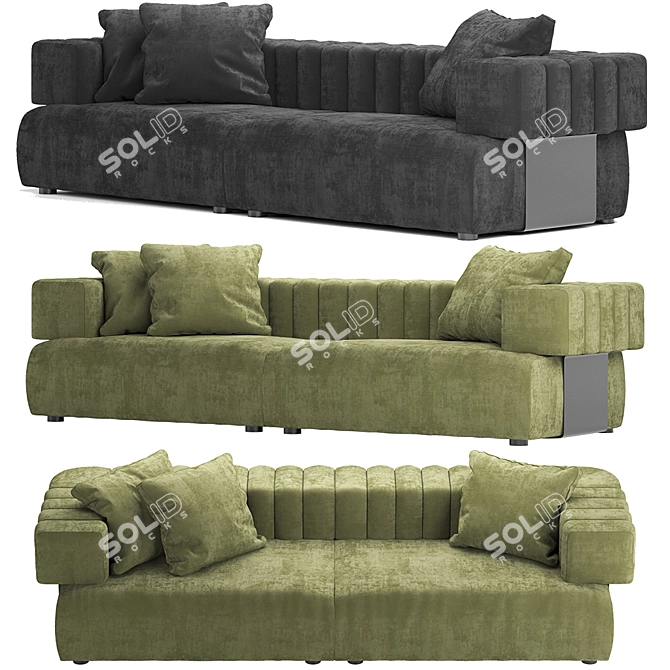 Luxury Comfort: Fendi Truman Sofa 3D model image 5