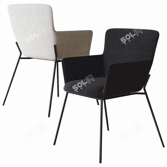 Elegant Ergonomic Chair: Rolf Benz 655 3D model image 2