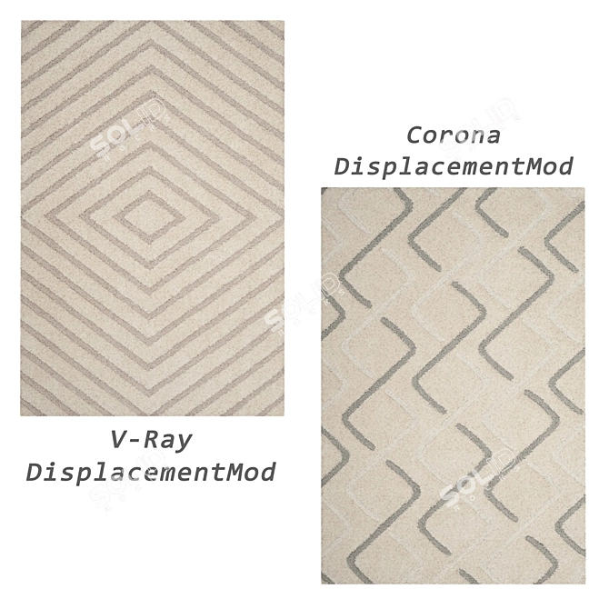 Versatile Set of 6 Rugs 3D model image 4