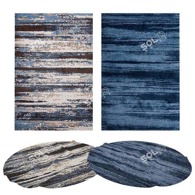 Versatile Rug Collection: Set of 8 for Close-Up & Far Shots 3D model image 1